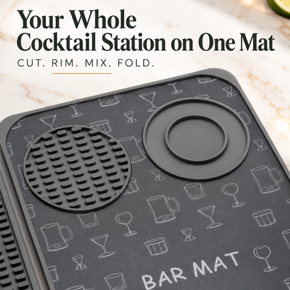 Your whole cocktail station on one mat: cut, rim, mix, fold