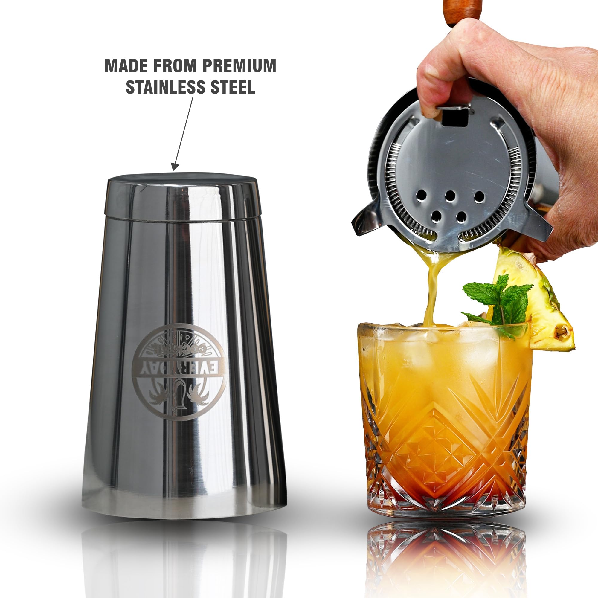 Professional Boston Shaker Set – 18 oz Premium Stainless Steel