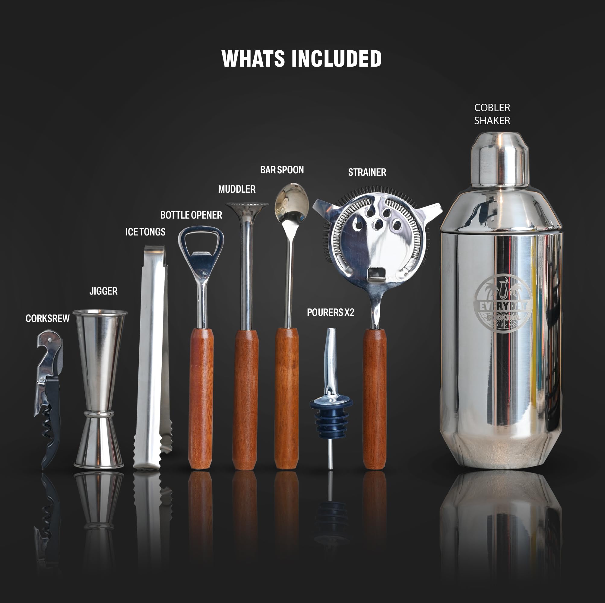 Luxury Bartender Kit – 10-Piece High-Quality Cocktail Shaker Set with Stand