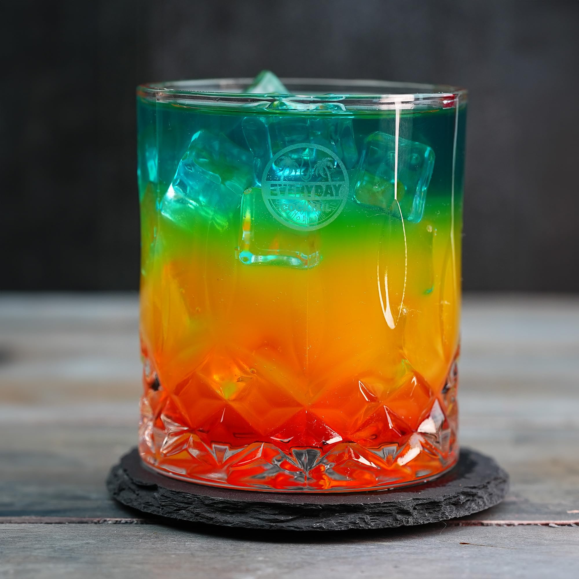 Whiskey Glass Set – 2 Rocks Glasses with Chilling Stones & Coasters in Elegant Wooden Box