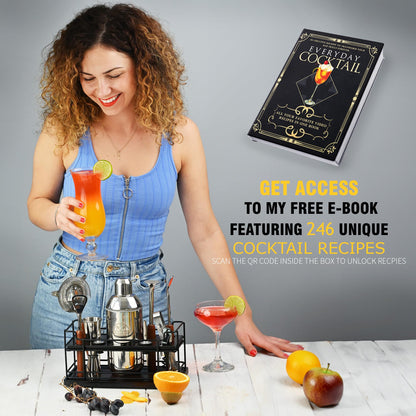 Luxury Bartender Kit – 10-Piece High-Quality Cocktail Shaker Set with Stand