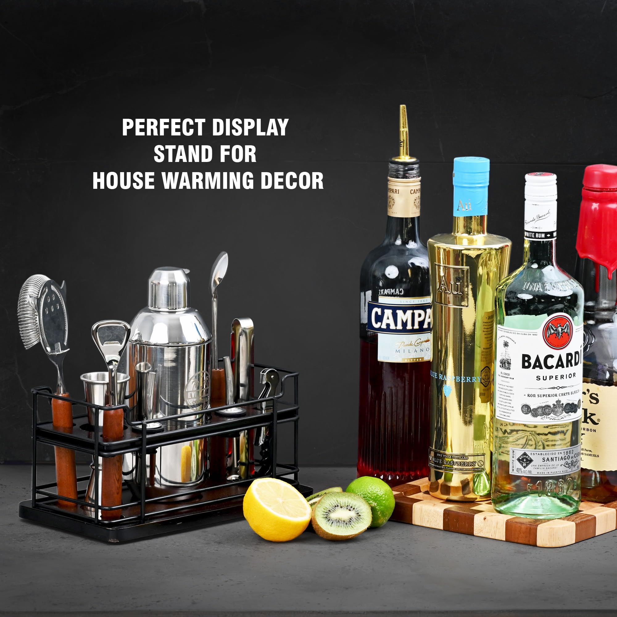 Luxury Bartender Kit – 10-Piece High-Quality Cocktail Shaker Set with Stand