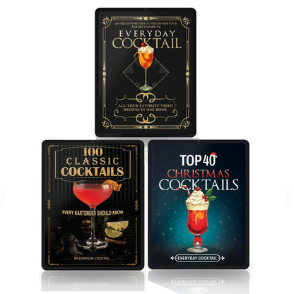 All three Everyday Cocktail e-books shown together on tablets