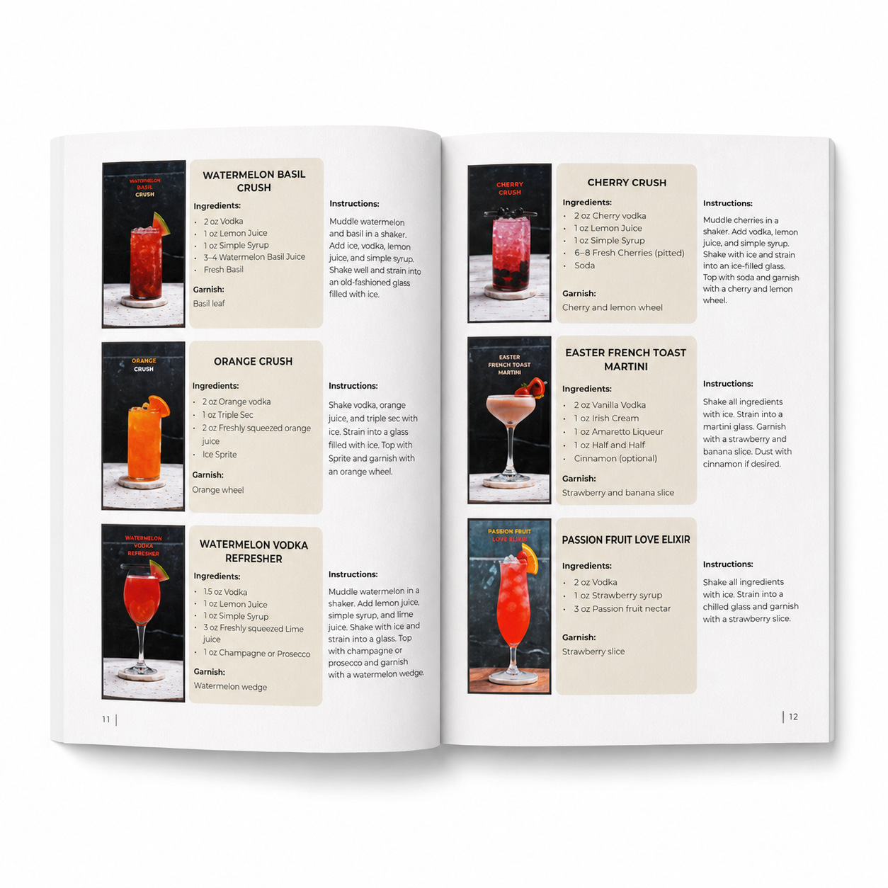 246 Viral Cocktail Recipes paperback, open on a two page recipe spread 