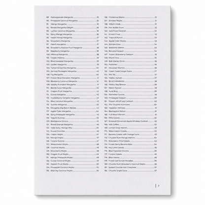 246 Viral Cocktail Recipes paperback, table of contents 