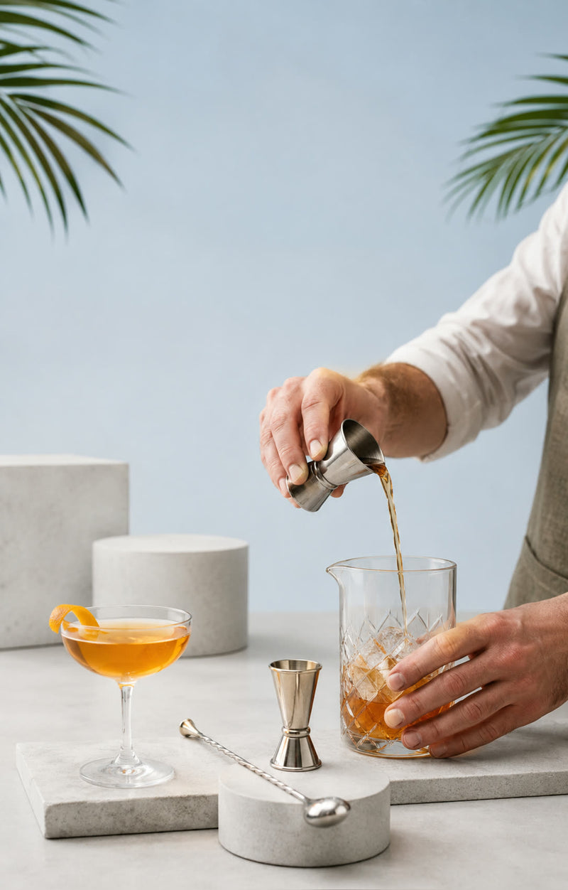 Bartender pouring a cocktail, The Bartender Academy