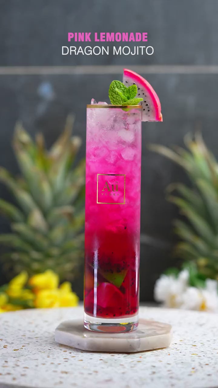 Au Vodka pink lemonade dragon mojito collaboration