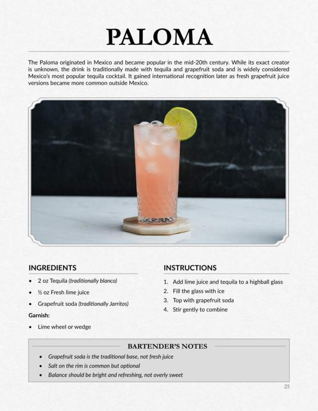 100 Classic Cocktails, recipe page