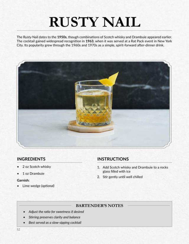 100 Classic Cocktails, recipe page